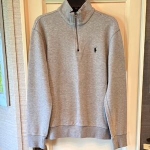 Ralph Lauren Light Gray1/4 Zip-Up Sweater